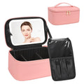 Makeup Bag With LED Mirror, Travel Makeup Bag With 3 Color Setting Light Up by Relavel