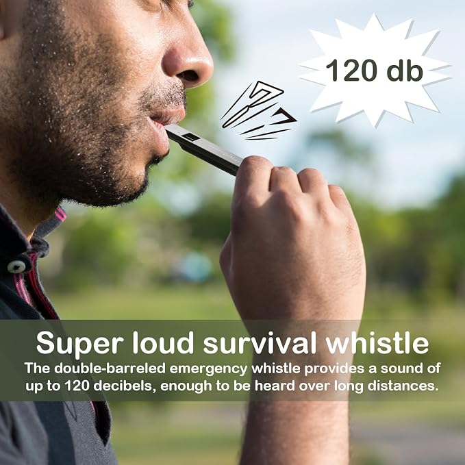 120 dB Emergency Whistles for Teachers, Flat Self Defense Safety Whistle - Image 2