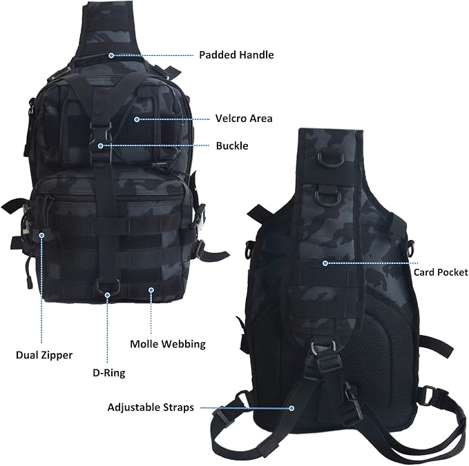 hopopower Tactical Sling Bag Pack Military Rover Shoulder Backpack EDC Assault - Image 4