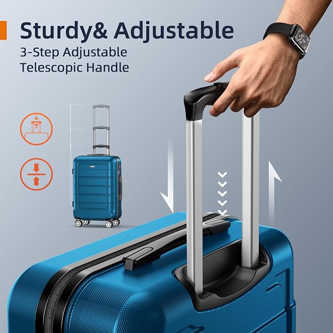 SHOWKOO Luggage Sets Expandable PC+ABS Durable Suitcase Sets Double Wheels TSA - Image 6