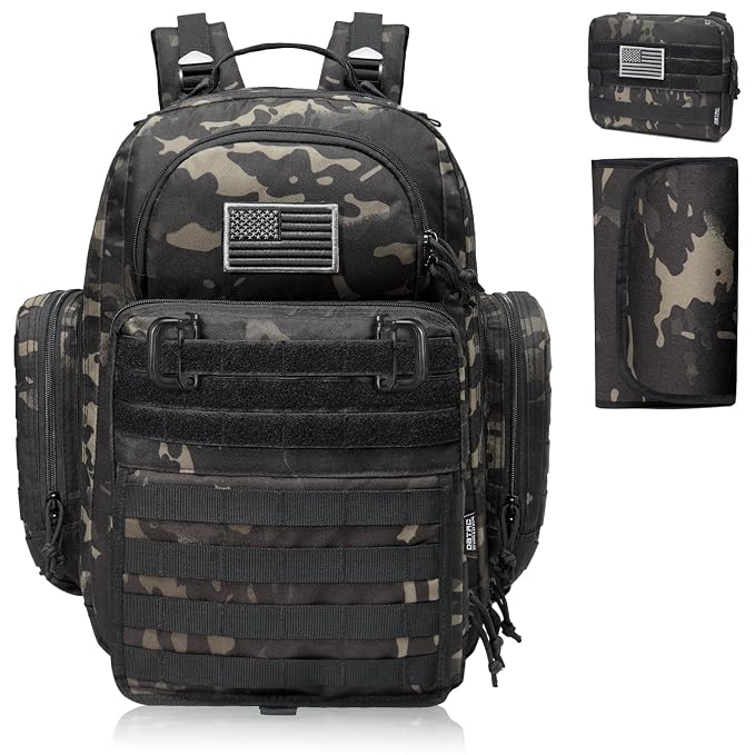 Diaper Bag Backpack for Dad, DBTAC Large Baby Nappy Bag for Men w/Changing Mat by DBTAC