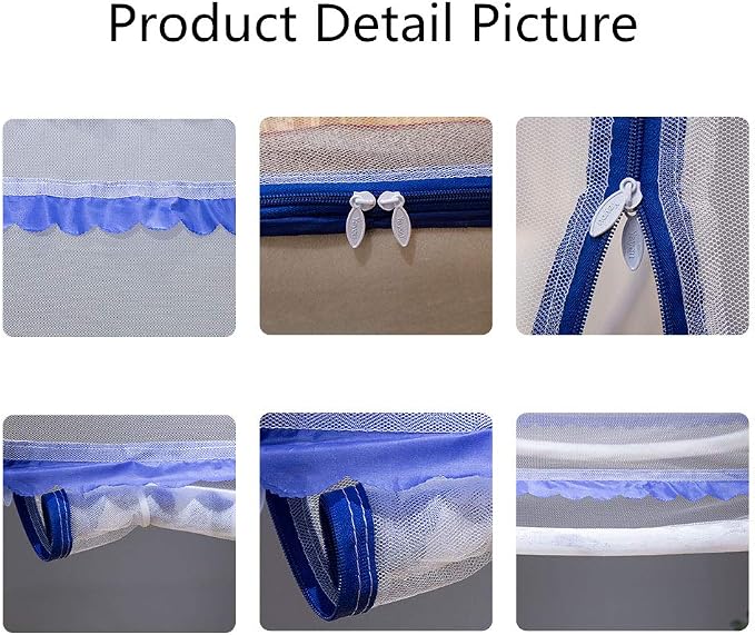Pop-up Mosquito net Double Bed, L75xW47xH55in, Double Door Zip Portable Tent - Image 3