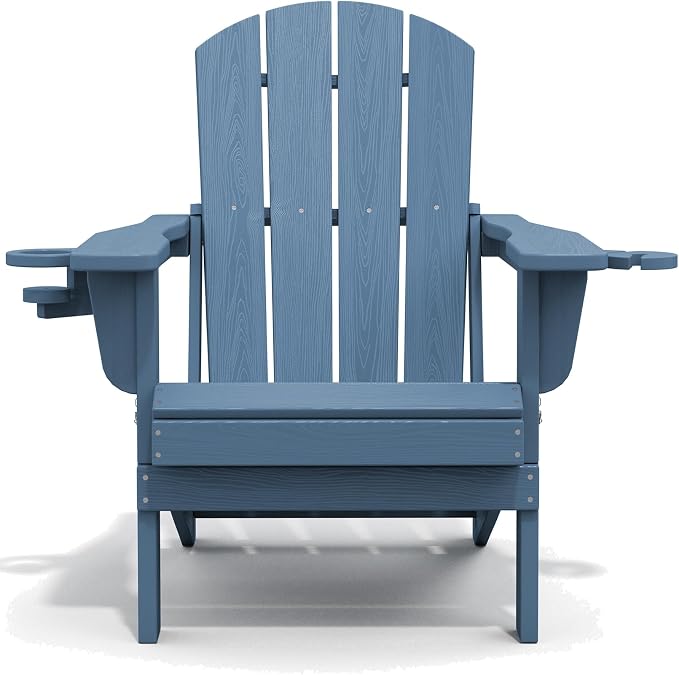 SERWALL Folding Adirondack Chair, HDPE Adirondack Chairs Set of 6, Plastic - Image 11