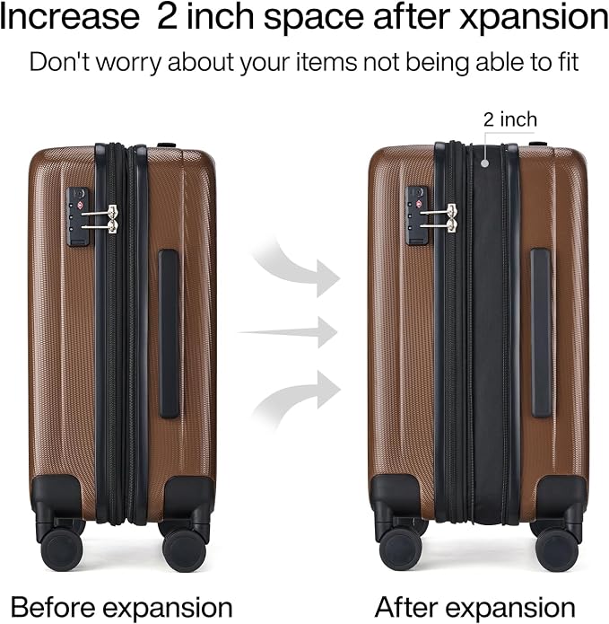 Hanke Expandable Hard Shell Luggage Sets 2 piece Carry on Luggage - Image 3