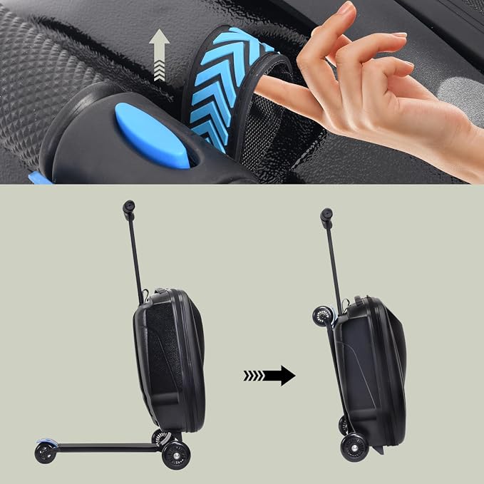 20" Scooter Suitcase for Kids, 2-in-1 Ride On Luggage - Image 6