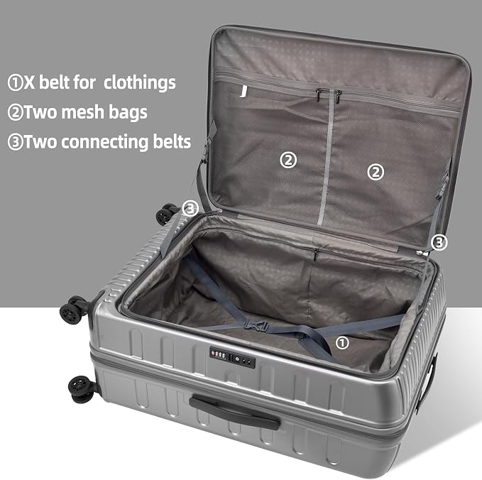 29 Inch Luggage with Expansion & Side Opening Design, 50 * 31*76cm, 117L~133L - Image 4