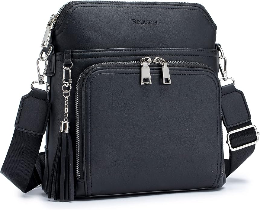 Crossbody Purse for Women, Lightweight Medium Crossbody Bag Soft Leather by Roulens