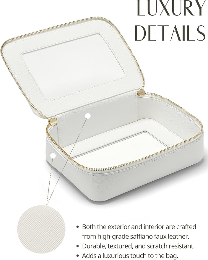 Popvibe Clear Makeup Bag Travel Cosmetic Case Transparent Toiletry Bag - Image 7
