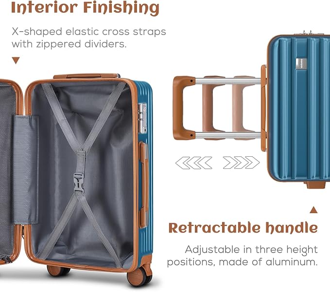 imiomo Luggage Sets 3 Piece, Expandable Hardside Suitcase Set - Image 3