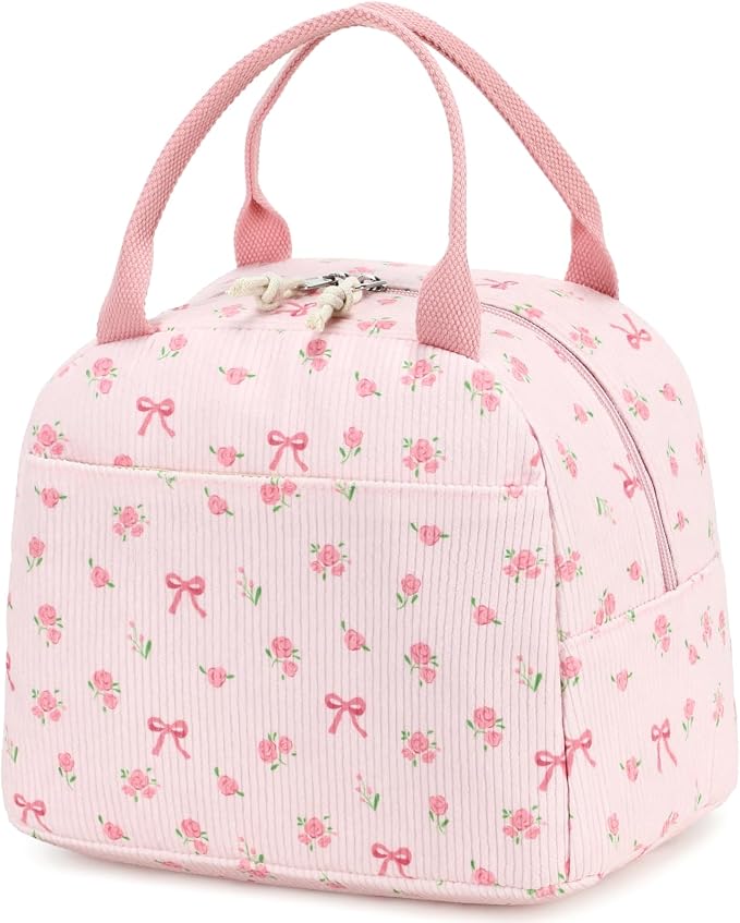 Bluboon Lunch Bag for Women Men Cute Corduroy Lunch Tote Bags Reusable by BLUBOON