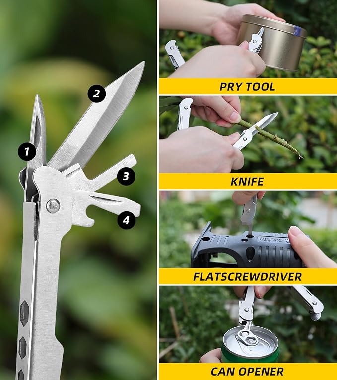 21-in-1 Multitools Needle Nose Pliers, Pocket Knife, Screwdriver, Bottle and - Image 4
