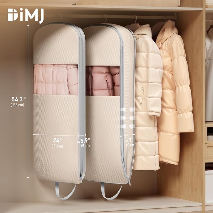 DIMJ 4 Pack 54" Garment Bags for Hanging Clothes - Image 2