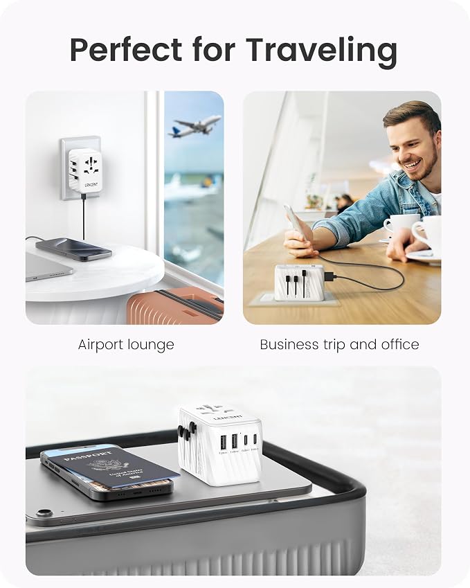 LENCENT International Travel Adapter, 65W GaN3 Universal Fast Charger - Image 7