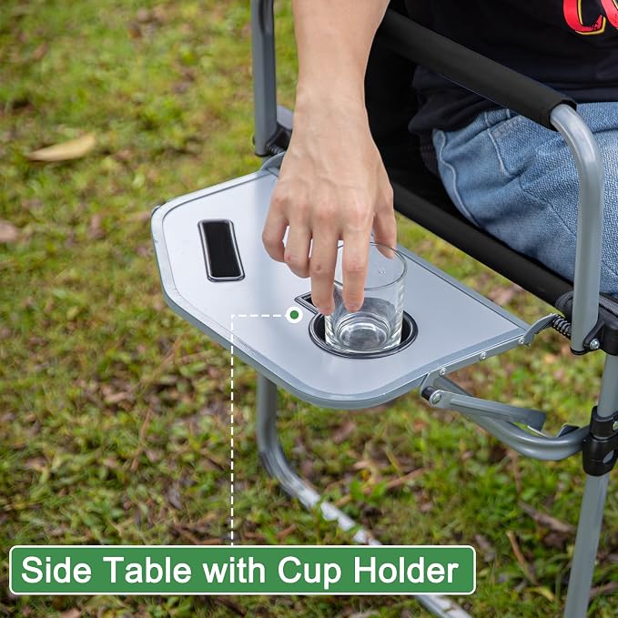 Romswi Director Chairs for Outdoor, Folding Camping Chair, Compact Directors - Image 9