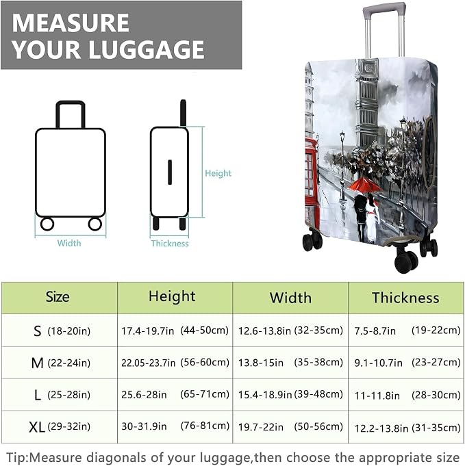 Travel Luggage Cover Suitcase Protector Fits 18-32 Inch Wheel Covers - Image 6