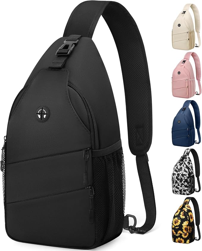 Crossbody Bags for Women Men Trendy Sling Bag Bakpack Casual Chest Bag by Pritent