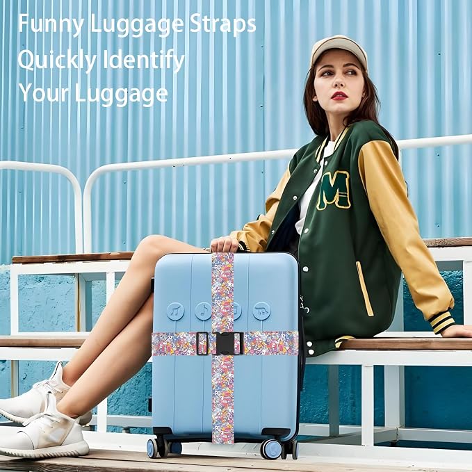 Monsters Luggage Straps for Suitcases, Adjustable Luggage Travel Belt to Keep - Image 7