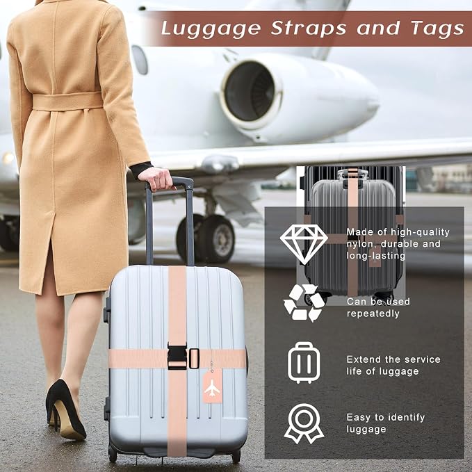 Weewooday 8 Pcs Luggage Straps Suitcase Tags Set - Image 7