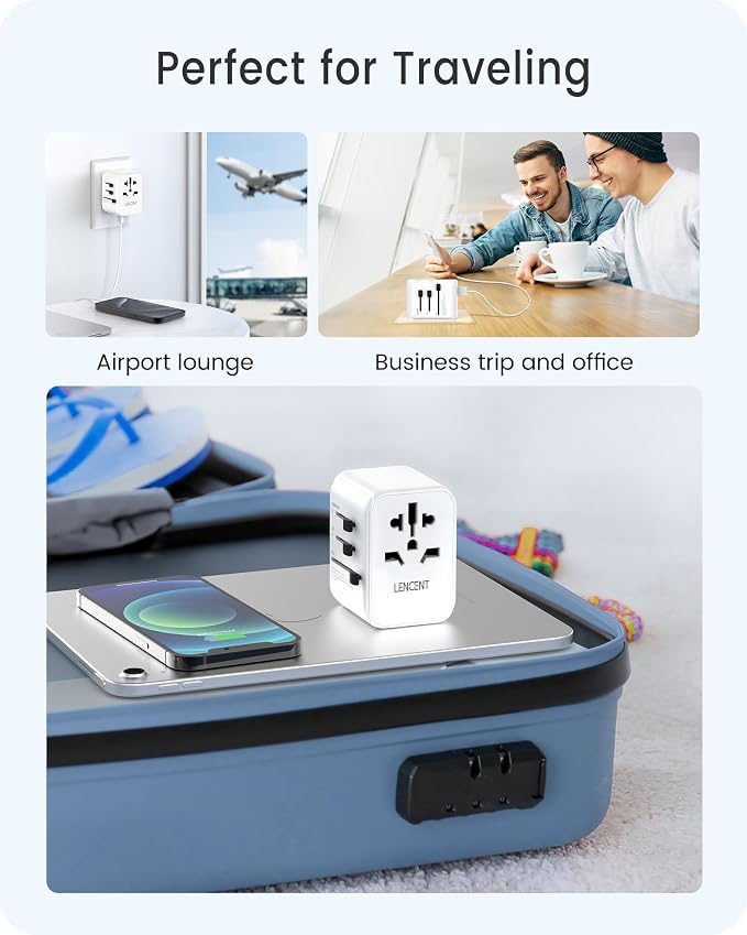 LENCENT Universal Travel Adapter, GaN III 30W International Charger - Image 8