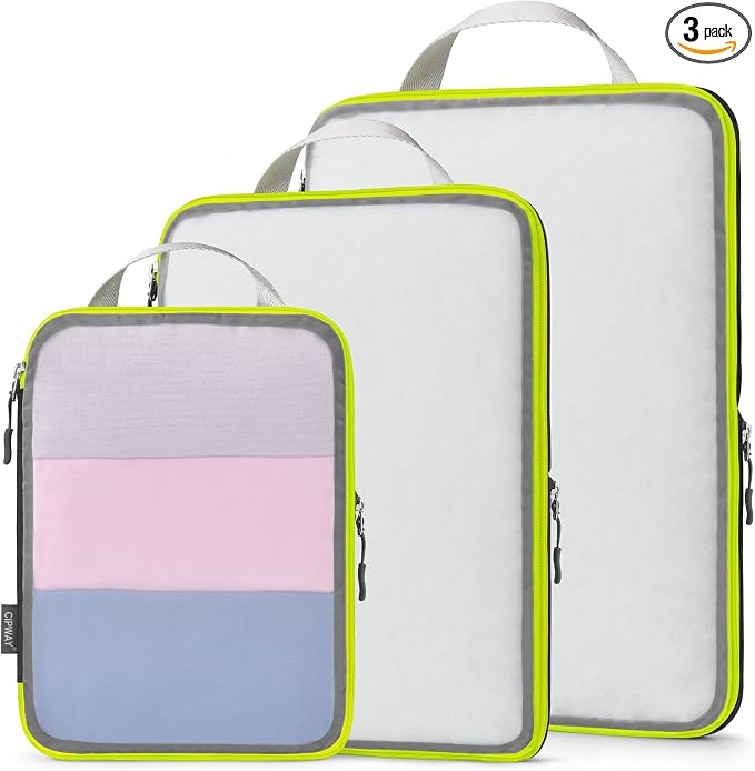 Cipway Mesh Compression Packing Cubes, Ultralight See Through Luggage Organizer by Cipway