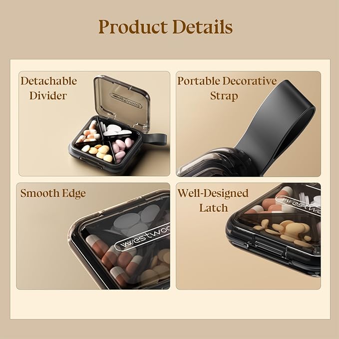 1 Pack Grey Pill Organizer - Image 6