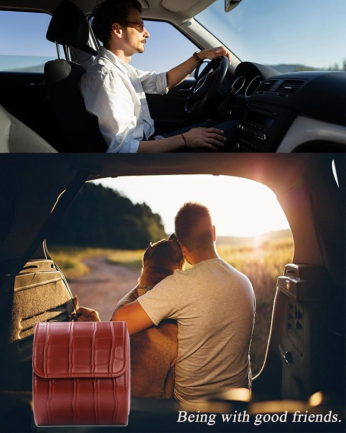 MR.OKAY Single Watch Travel Case-Classic Leather Watch Case - Image 9