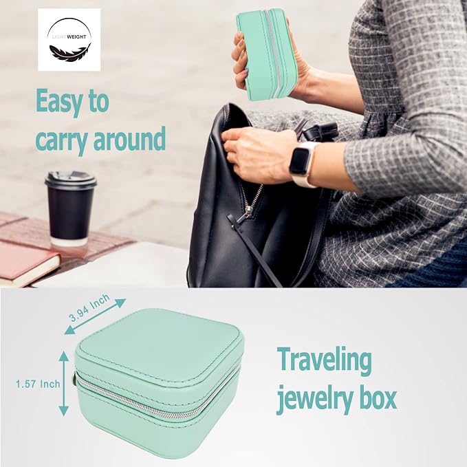 PU Leather Travel Small Portable Mini Travel Jewelry Organizer - Image 3
