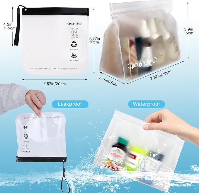 TSA Approved Toiletry Bags 6 Pack - Image 5