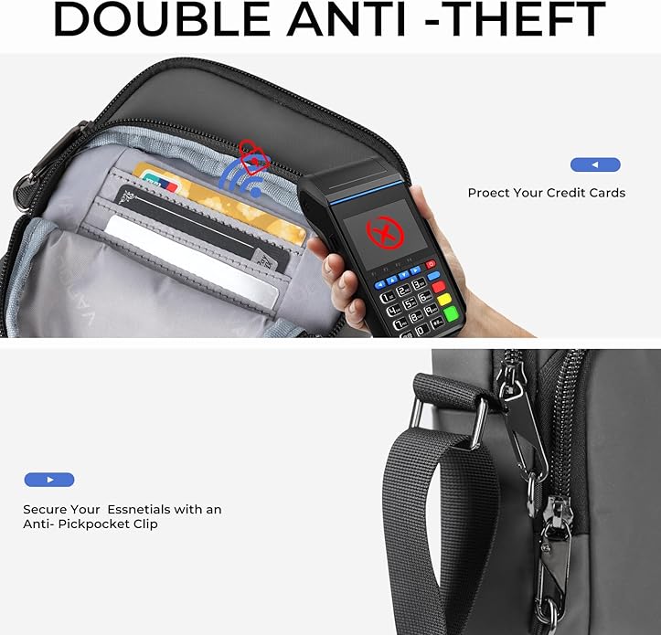 BROADREAM Small Crossbody Bag Men Women, Anti-Theft Crossbody Sling bags - Image 2