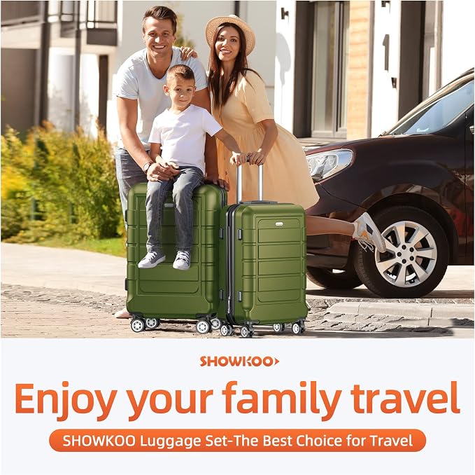 SHOWKOO Luggage Sets Expandable PC+ABS Durable Suitcase Double Wheels TSA Lock - Image 2