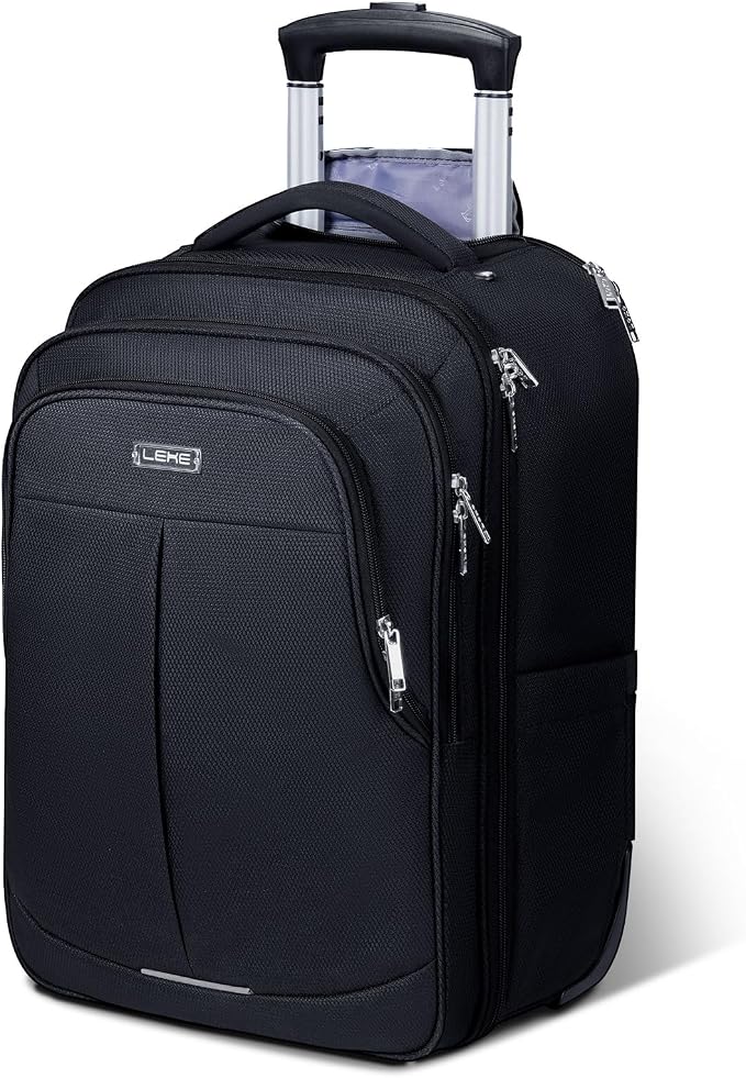 Rolling Backpack for Adults, 17 Inch Waterproof Underseat Carry On Luggage by Lekespring