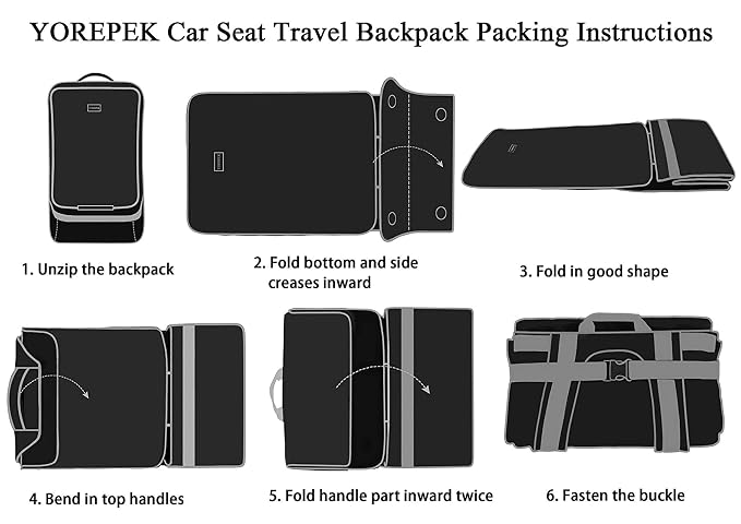 YOREPEK Padded Car Seat Travel Bag Backpack - Image 7