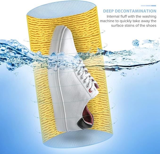 Shoe Washing Machine Bag 2PCS, Reusable Durable Zipper Laundry Bag Shoe Washing - Image 4