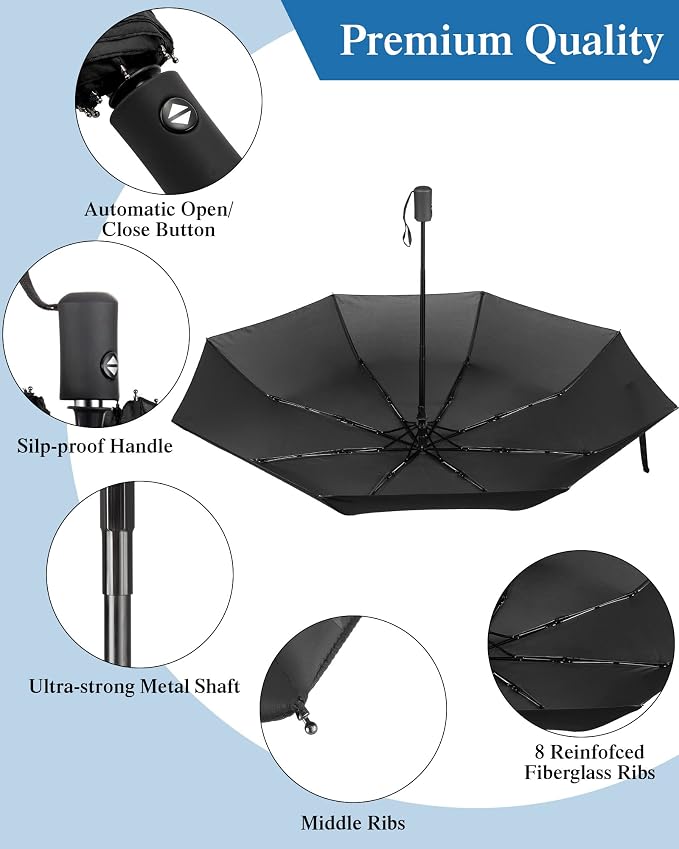 Yahenda 4 Pack Windproof Travel Umbrellas Bulk Automatic Open and Close - Image 2