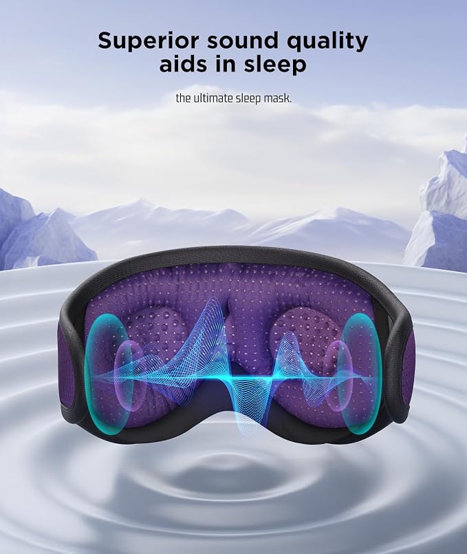 LC-dolida Sleep Headphones, Sleep Mask Bluetooth Wireless Music Eye Mask - Image 6