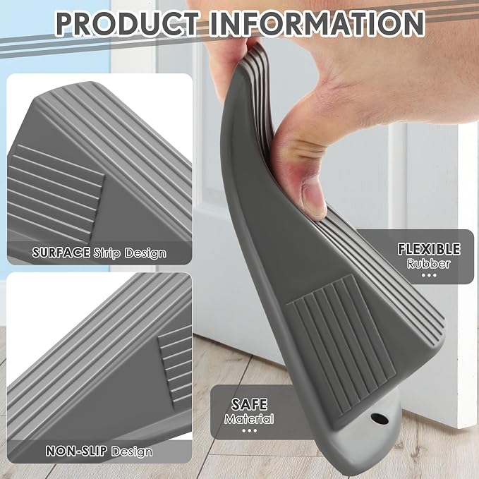 Frienda 4 Pcs Jumbo Door Stoppers Heavy Duty Door Stopper Tall up to 2inch Tall - Image 3