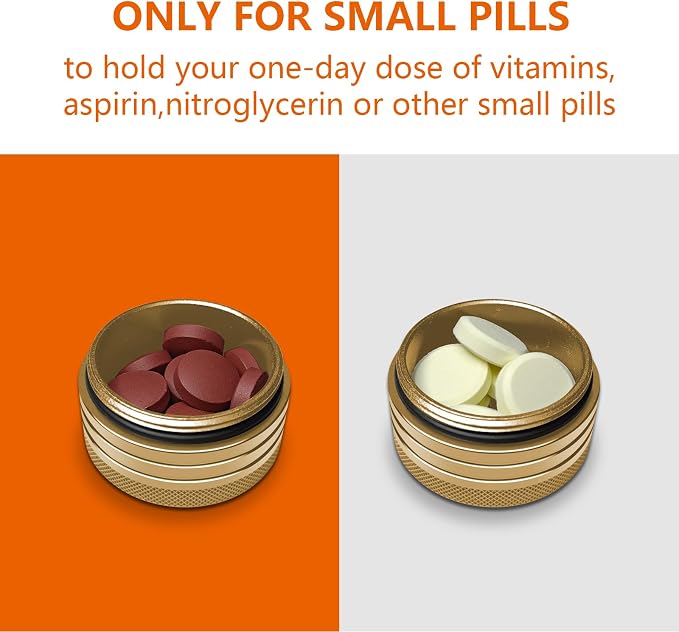 Small Pill Box, Portable Daily Box, Aluminium Alloy Round Container - Image 4