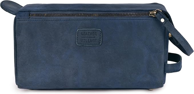 LEATHER VILLAGE Premium Leather Travel Toiletry Bag - Image 2