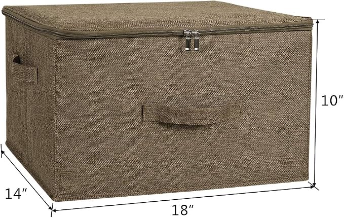 ANMINY Storage Bins with Zipper Lids 36 Qt Lidded Fabric Storage Boxes Baskets - Image 3