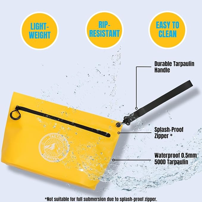 3-Pack Tactiko Heavy-Duty Splash Water Resistant Zipper Pouches - 3 L Hold-All - Image 7