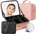 Mocado Travel Makeup Bag with LED Lighted Mirror, Travel Makeup Organizer by Mocado