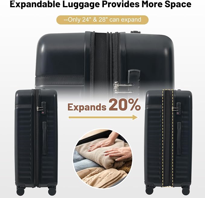 Merax Luggage Sets Front Opening, 2 Piece Hardshell Suitcase - Image 7
