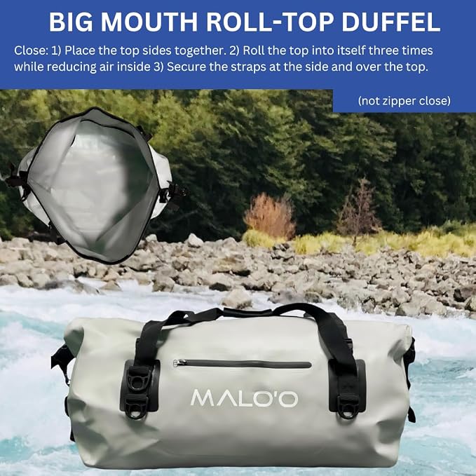 Malo'o Waterproof Dry Bag Duffel 40L/60L/100L, Roll Top Duffel Keeps Gear Dry - Image 2