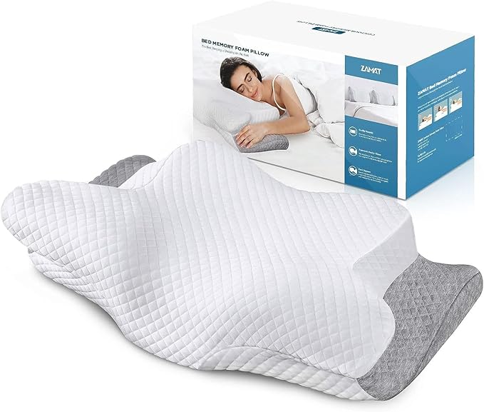 ZAMAT Adjustable Cervical Memory Foam Pillow, Odorless Neck Pillows by ZAMAT