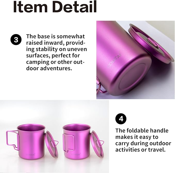 Titanium Camping Pot Mug 15oz - Image 4