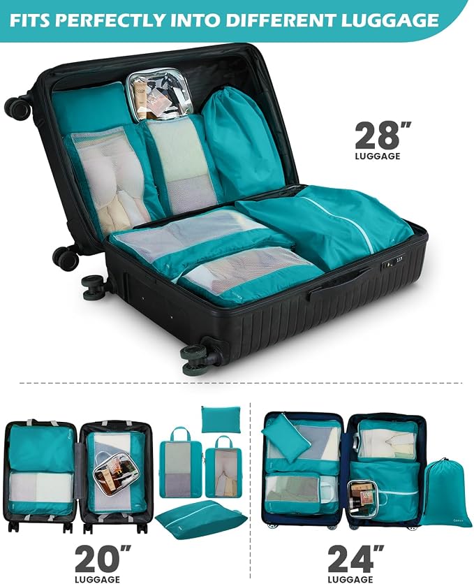 Gonex 8 Set Compression Packing Cubes, Expandable Mesh Organizer - Image 7
