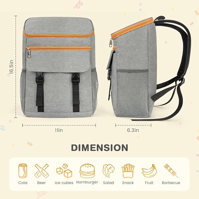 Cooler Backpack Soft Insulated Leak Proof 30 Cans Insulated Backpack Cooler - Image 5