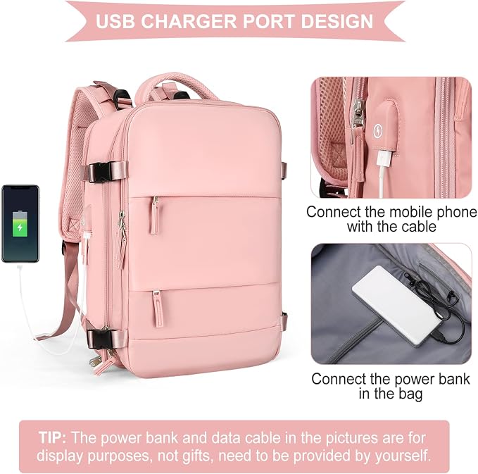 coowoz Large Travel Backpack For Women Men, Carry On Backpack Flight Approved - Image 5