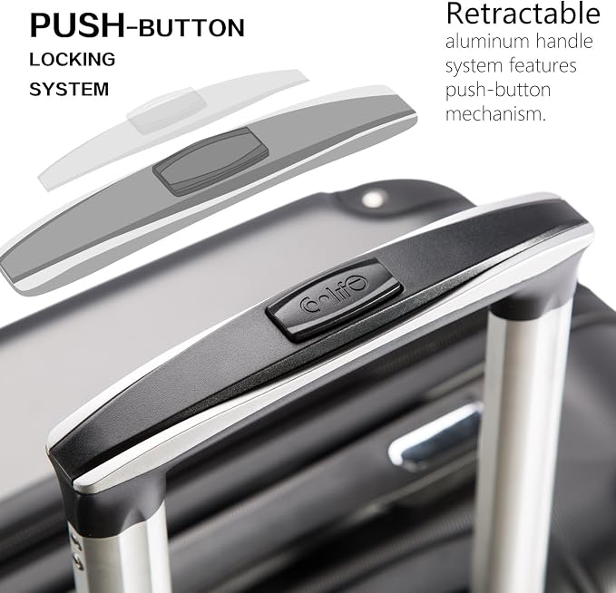 Coolife Luggage Suitcase Carry-on Hardside Travel Luggage TSA Lock Spinner - Image 3