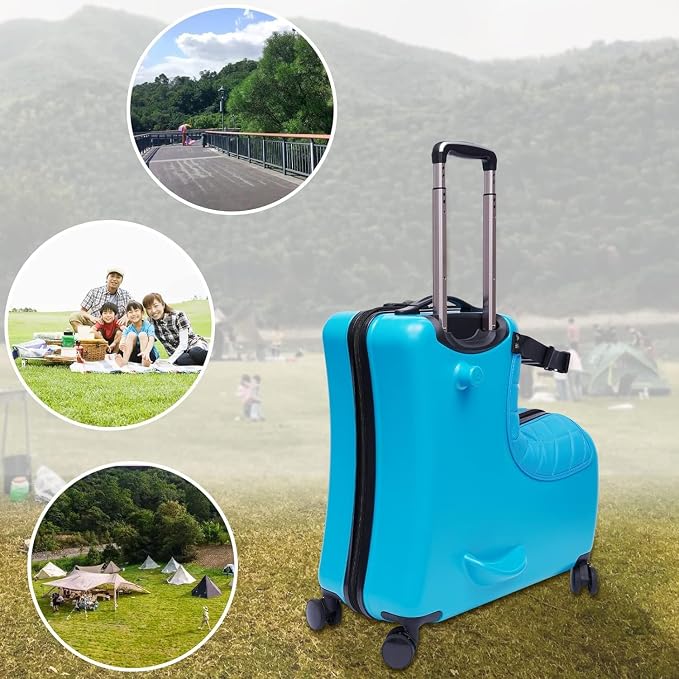 CNCEST 24" Kid's Ride-on Travel Suitcase, Kids' Luggage - Image 9